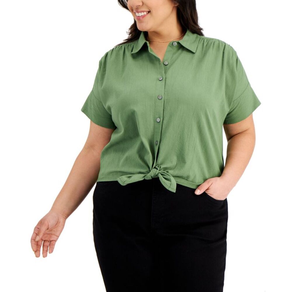 Style & Co Plus Size Tie Hem Shirt